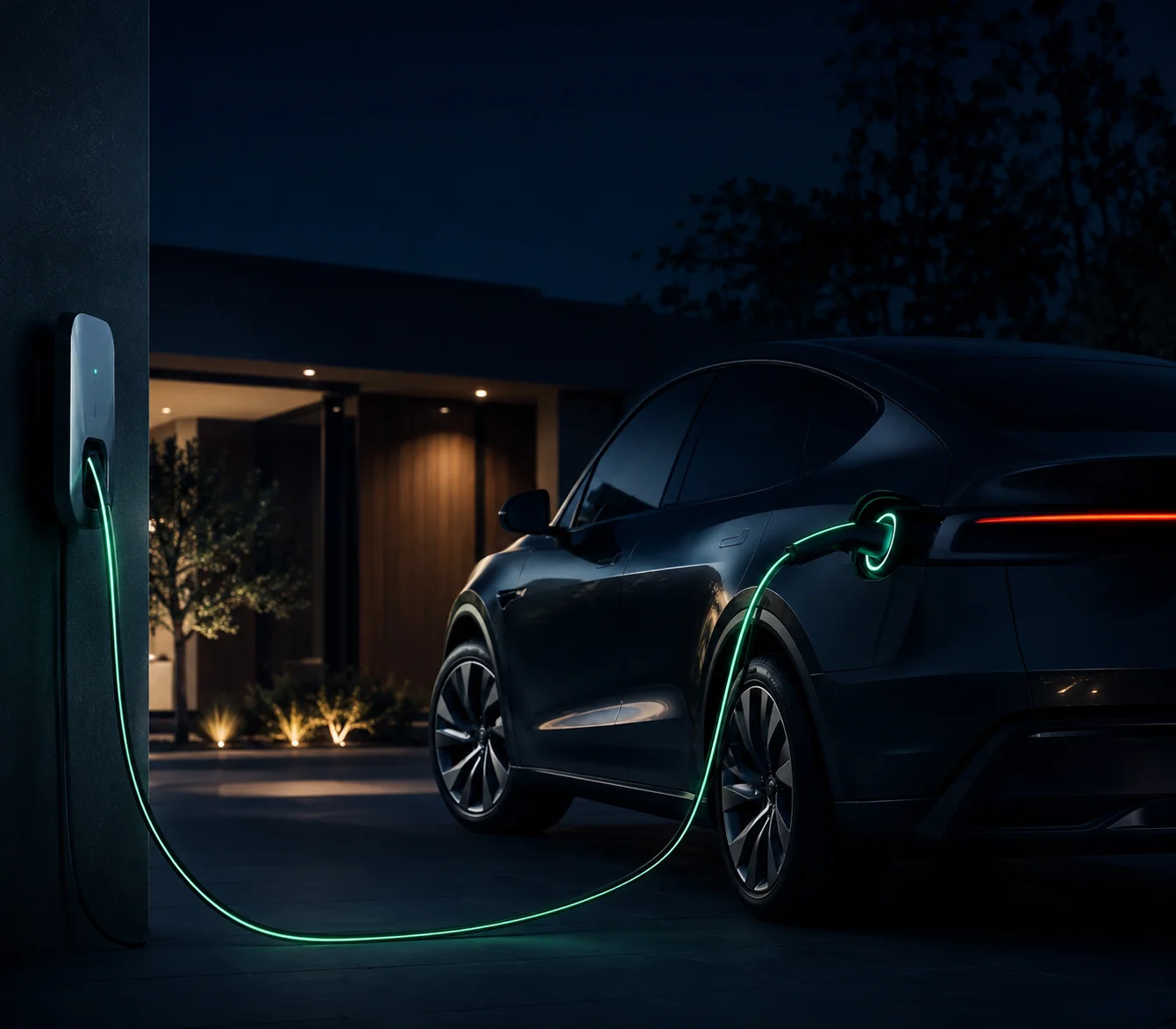 EV charging at night